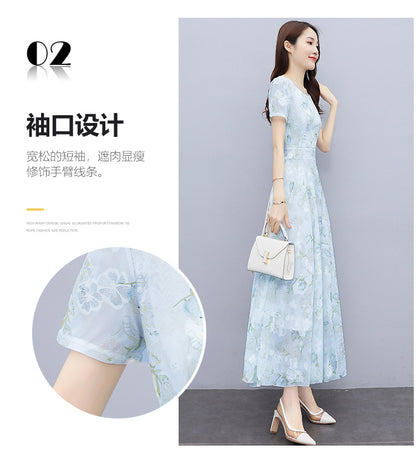 2022 Summer New Bohemian Long Dress to Ankle Chiffon dress Super Long Seaside Holiday Beach Dress for Women