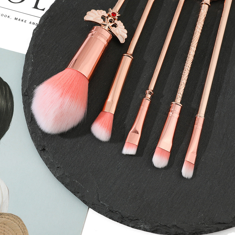 Magic Card Girl Sakura Stereoscopic Metal Makeup Brush Sparkling Eyeshadow Brush Variety Sakura Makeup Tool Set