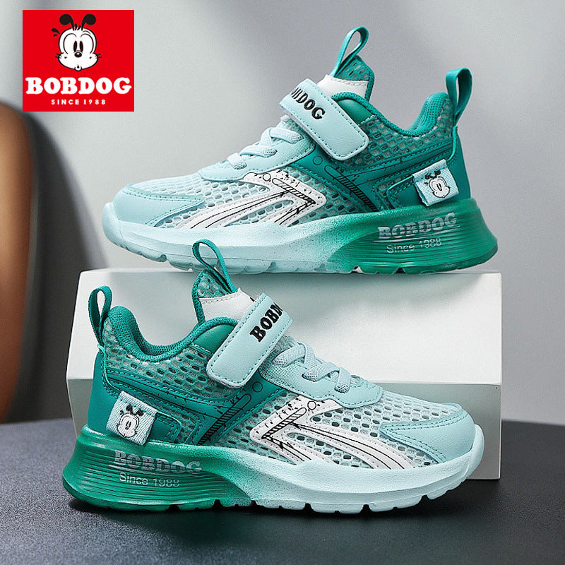 Babu bean children's shoes boys sneaker summer 2025 new hollow single mesh breathable mesh shoes big children's shoes