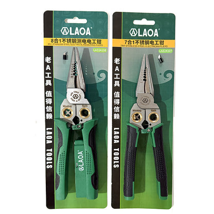 La a Stainless Steel Multifunctional Wire Stripping Pliers Electrician Special Pliers Tool Collection Electrician Pliers Wire Stripper Wire Cutter