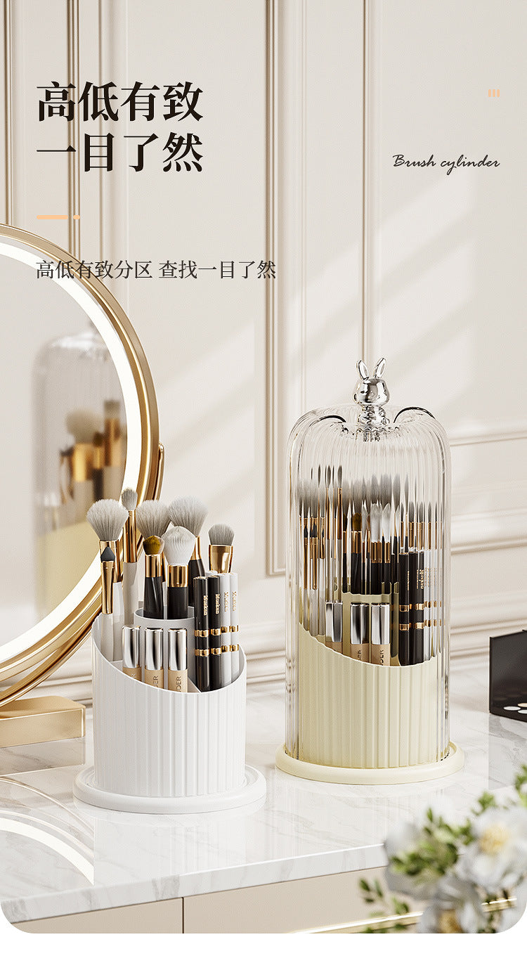 High-End Cosmetics Storage Box Rotating Makeup Brush Storage Tube Lipstick Dressing Table Desktop Eyebrow Pencil Comb Pen Holder