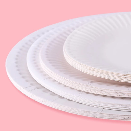 20 Pack Birthday Cake Plate Picnic Party Tableware Paper Plate Kindergarten Art Painting White Paper Plate by PDG ibma