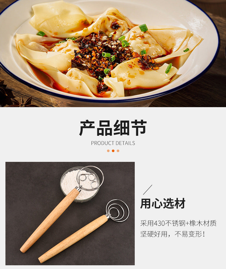 Factory supply in stock noodle stick flour mixer 430 stainless steel coil egg beater dough mixer