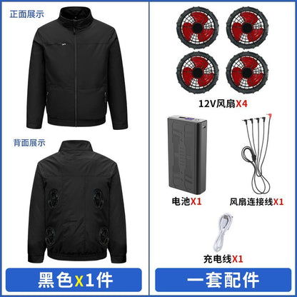 Cross-border New Smart Air-conditioning Clothing Jacket Clothes with Fan Outdoor Work Uniform Labor Protection Duty Fan Clothing