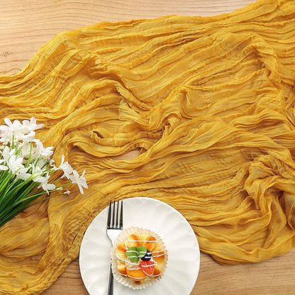 Bali Crepe Table Flag Foreign Trade Western Tablecloth Light Luxury High-End Wedding Party Decoration Pleated Table Flag Wholesale