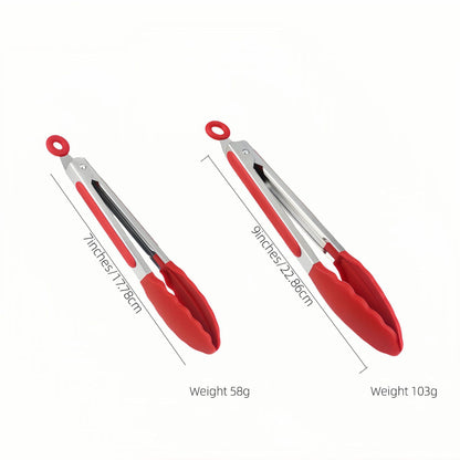 Cross-Border Silicone Clips, High Temperature Resistant Kitchen Anti-Scalding Barbecue Barbecue Clips, Food Clips, Household Stainless Steel Steak Clips