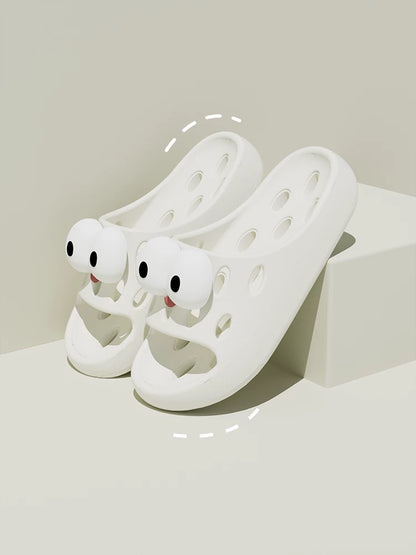 Bathroom Bath Slippers Women's Cartoon Eyes New Summer Home Dormitory Hotel Anti-slip Water Leakage Quick-drying Sandals for Men