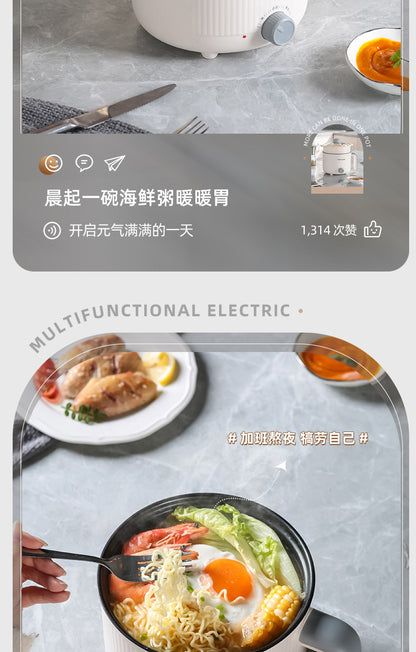 Multi-functional Electric Cooking Pot Household Dormitory Small Electric Pot for Cooking Noodles and Cooking Pot Small Quick-heating Pot Mini Electric Cooking Pot