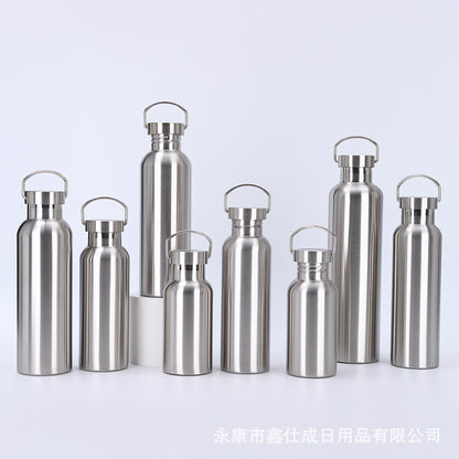 Cross-border factory direct sales 304 stainless steel American thermos portable single and double layer outdoor mountaineering water bottle
