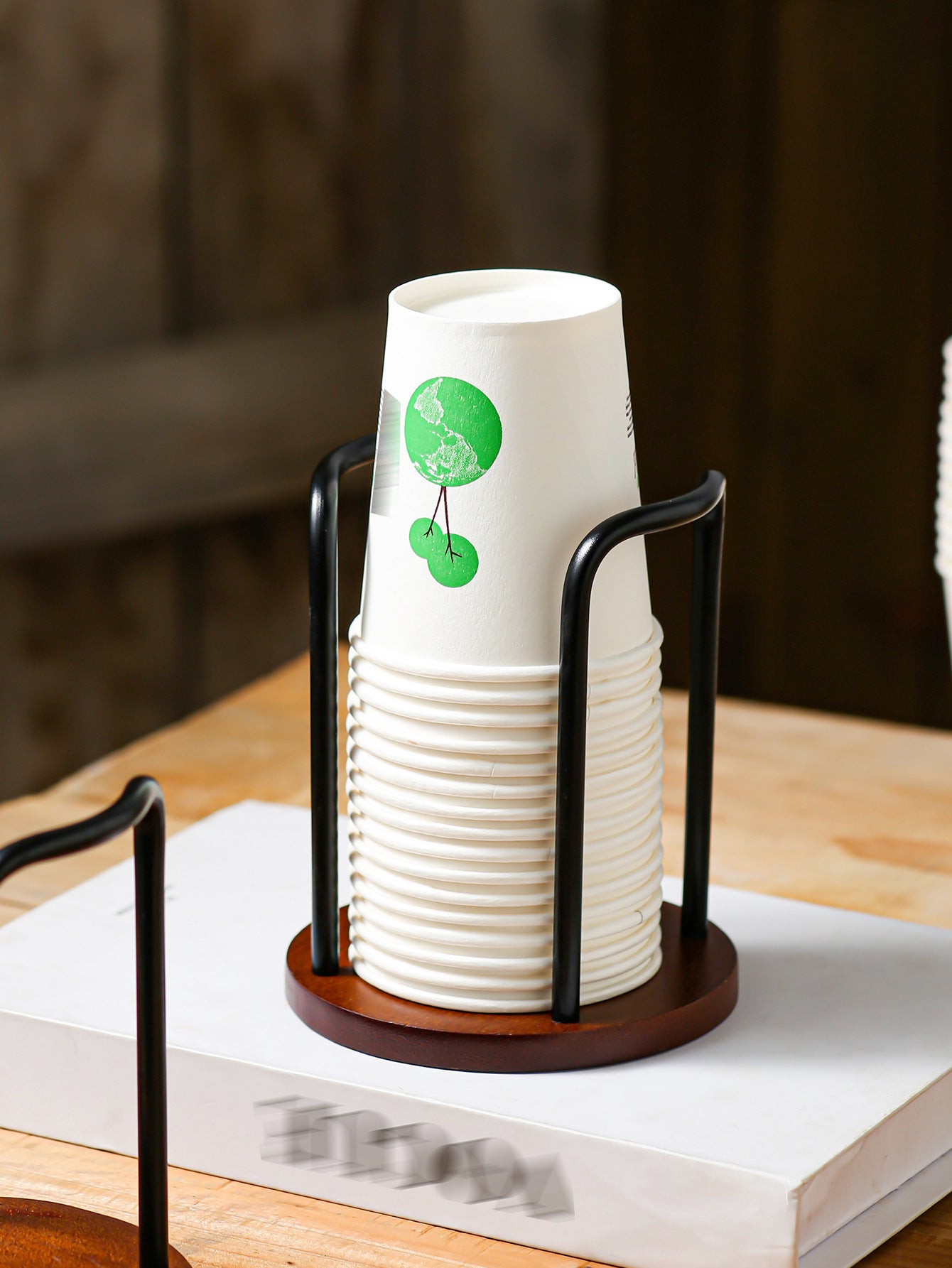Acrylic Paper Cup Holder Disposable Cup Picker Straw Cup Desktop Storage Rack Household Coffee Tea Cup Rack