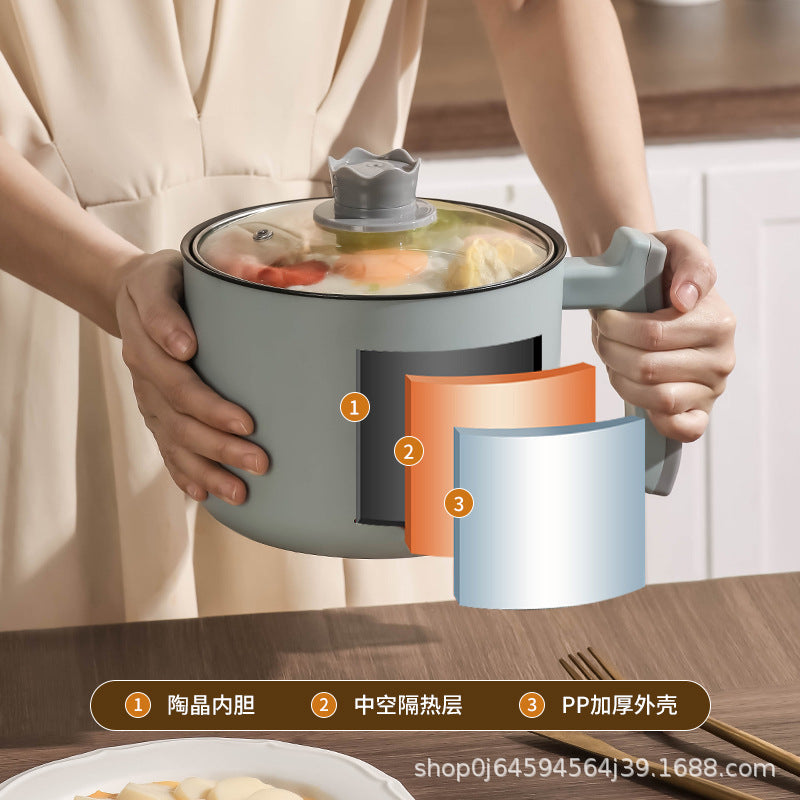 Electric Cooking Pot Student Home Kitchen Dormitory Multi-functional Electric Wok Integrated Pot Non-stick Pot Noodle Cooking Porridge Electric Hot Pot