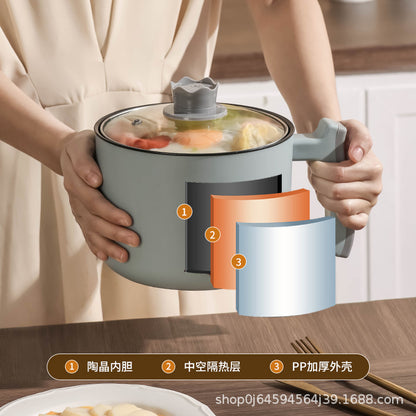 Electric Cooking Pot Student Home Kitchen Dormitory Multi-functional Electric Wok Integrated Pot Non-stick Pot Noodle Cooking Porridge Electric Hot Pot