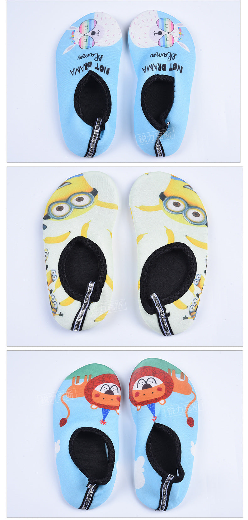 Cartoon Children's Beach Shoes Hard Sole Wading Shoes Diving Equipment Snorkeling Shoes and Socks Barefoot Swimming Shoes Diving Socks Quick-drying