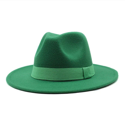 2023 New Hot Wide Brim Felt Fedora Hats With Bee Ribbon Autumn Winter Wedding Party Trilby Hat Men Gentleman Jazz Hats 56-58CM