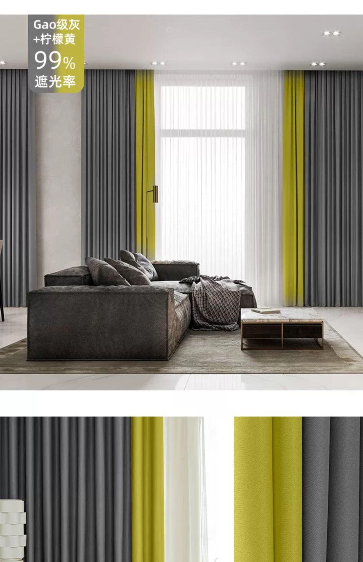 Full Blackout Hook-Type Curtains Finished Rental Room Bedroom Balcony Sunshade Simple Bay Window 2025 New Curtain Cloth