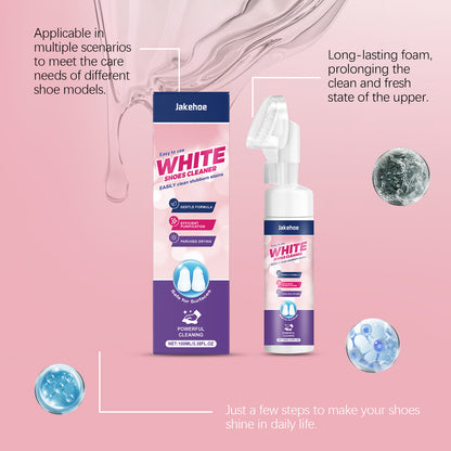 Jakehoe White Shoe Cleaner, Sports Shoe White Shoe Cleaner, Yellow Dirt-Free Portable Cleaner