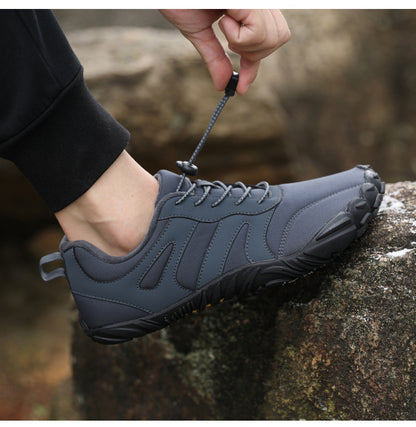 Outdoor Snow Boots, Home Cross-Border Winter New Style, Non-Slip Short Style, Fleece-Lined Warm Cotton Shoes, Thick-Soled Barefoot Five-Toe Shoes
