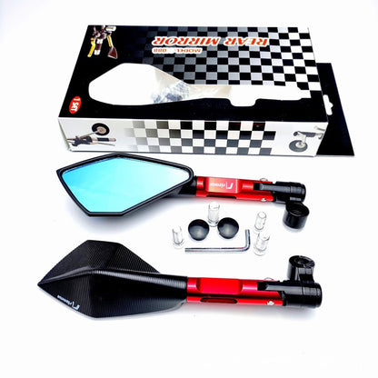 Universal motorcycle modified reflector electric vehicle aluminum alloy rearview mirror blue mirror