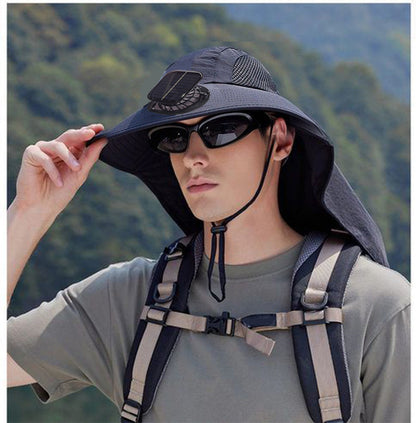 Solar Fan Hat, Summer Shawl, Neck Protection, Sun Protection Hat, Men's Outdoor Fishing and Hiking Hat, New Style Hat