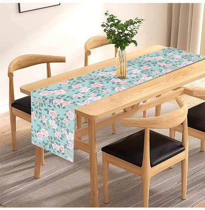 New Cross-Border Pink Flower Table Flag Printed Linen Living Room Decorative Tablecloth Home Kitchen Tablecloth Mat