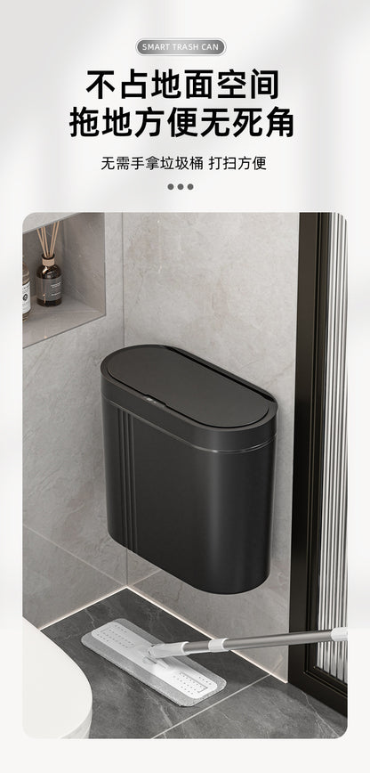 Household intelligent induction trash can large capacity electric open lid gap trash can kitchen sanitary wall trash can
