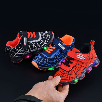 Spring and Autumn Kidsren's Shoes, Kidsren's Luminous Light Shoes, Men's and Women's Running Shoes, Baby Flash Shoes, Led Light-Up Sports Shoes, Mesh