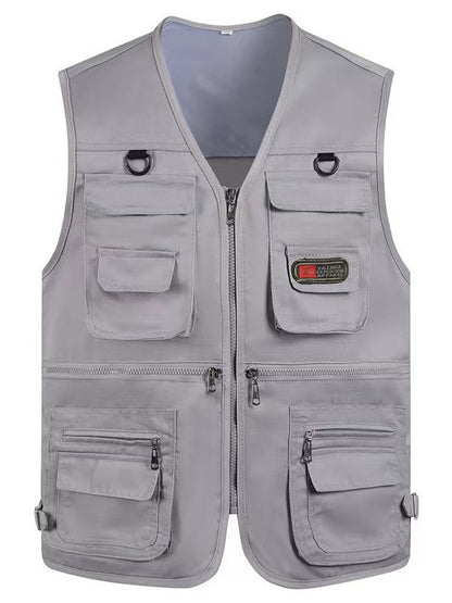 Cross-Border Outdoor Multi-Pocket Vest Men's Fishing Vest Photography Middle-Aged Men's Tops Work Clothes Middle-Aged and Elderly Dad Wear