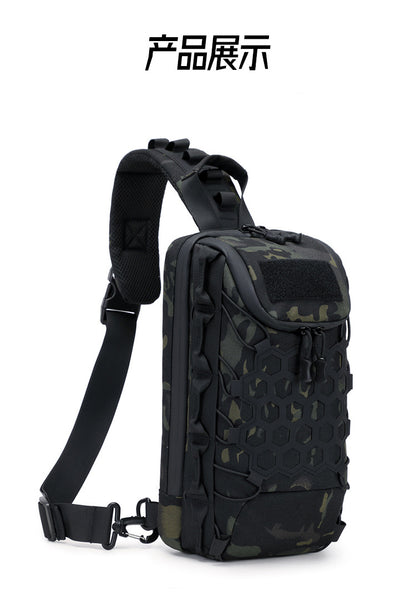 Men's Tactical Chest Bag, Crossbody Bag, Functional Outdoor Travel Lightweight Camouflage Shoulder Bag, Multi-Functional Lure Backpack