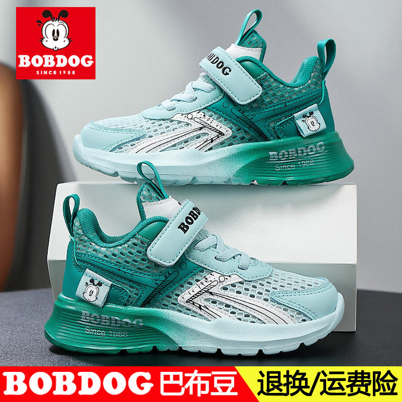 Babu bean children's shoes boys sneaker summer 2025 new hollow single mesh breathable mesh shoes big children's shoes