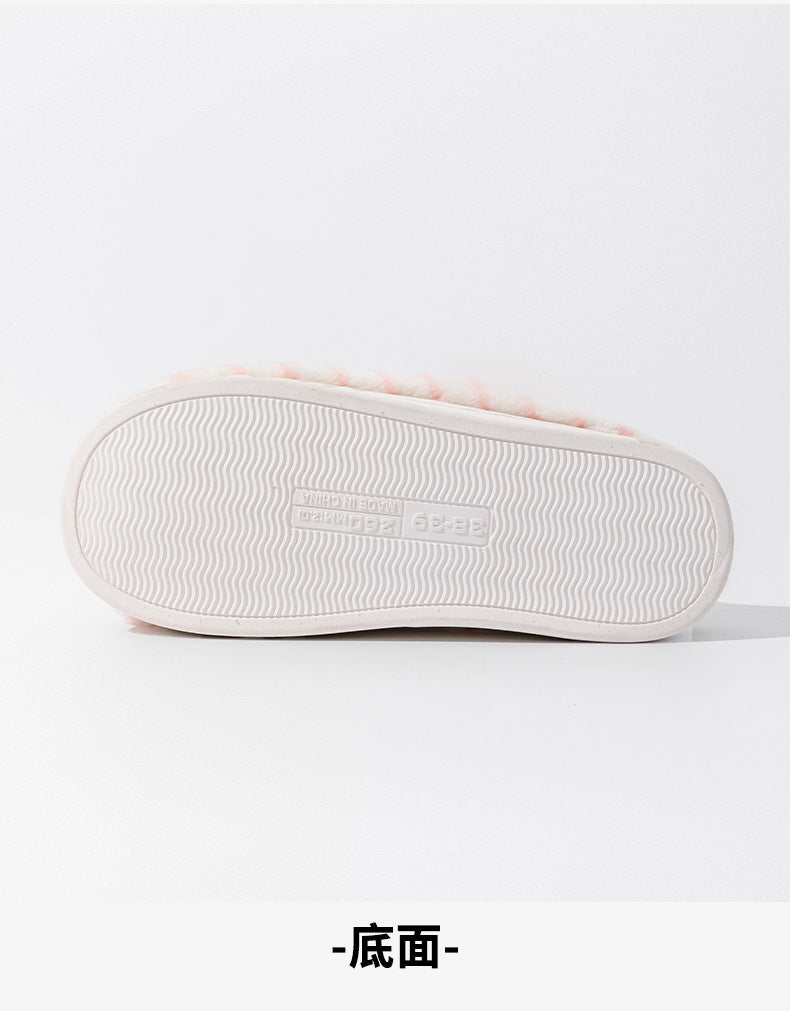 Cotton Slippers for Women in Autumn and Winter Indoor Home Non-Slip Thick-Soled Couple Style Plush Warm and Comfortable Home Cotton Slippers for Men
