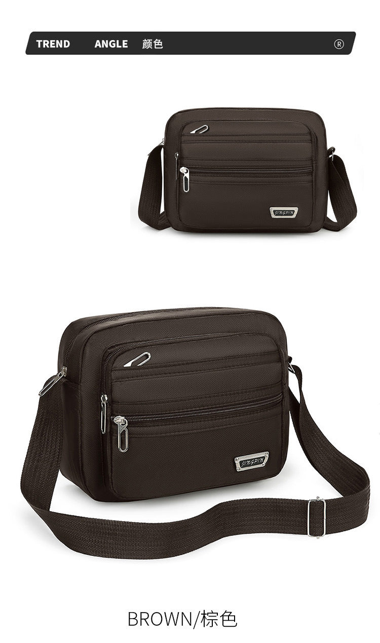 New Men's Coin Purse Casual Large Capacity Chest Bag Multi-layer Large Capacity Shoulder Bag Simple Solid Color Crossbody Bag