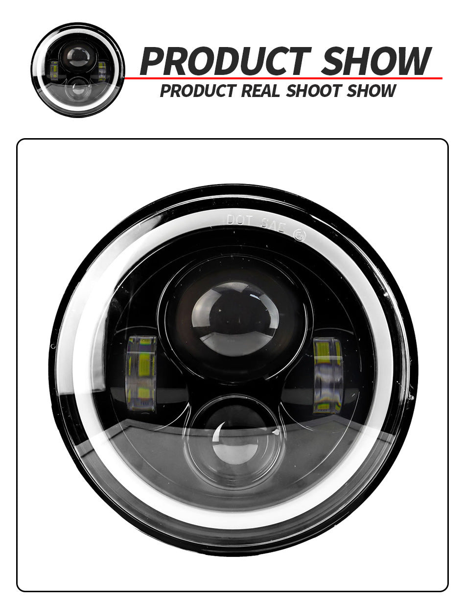 Car Led Headlights 7inch Wrangler Angel Eye Headlights Harley Motorcycle 60W Super Bright Headlights