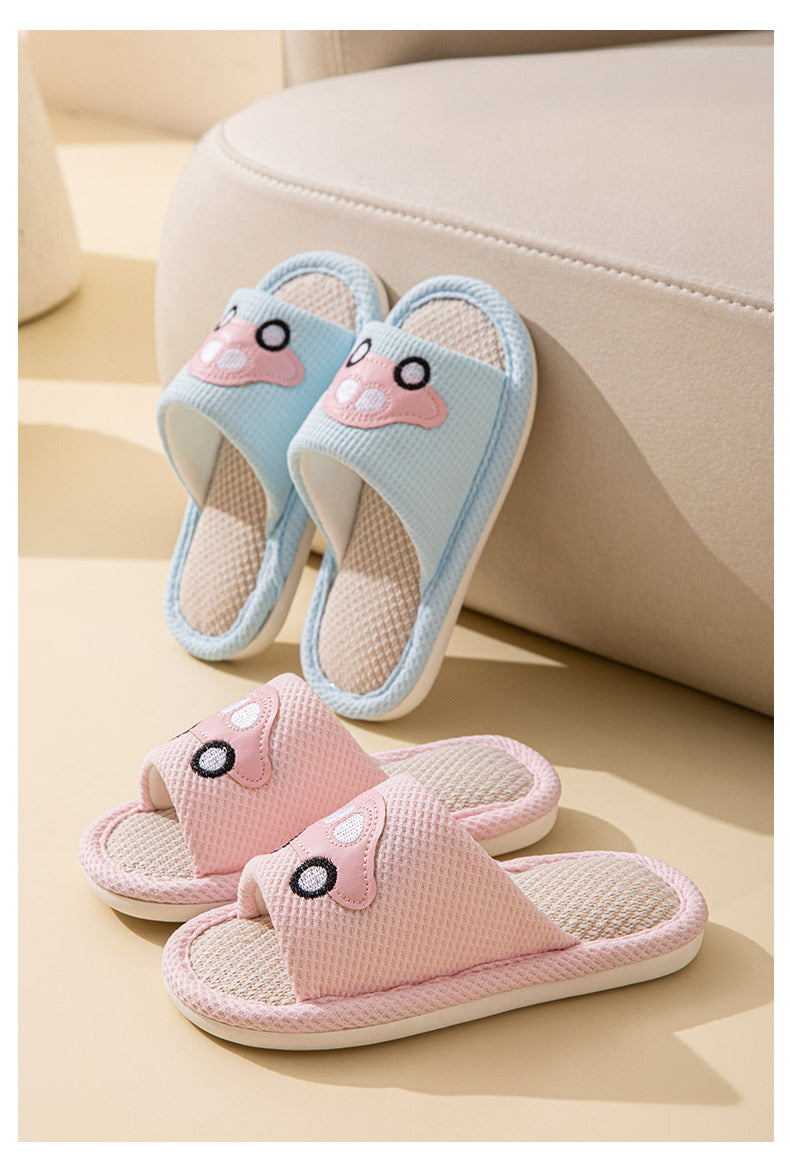 Male and Female Baby Summer Cartoon Car Four Seasons Linen Children's Sandals Open-Toe Slippers