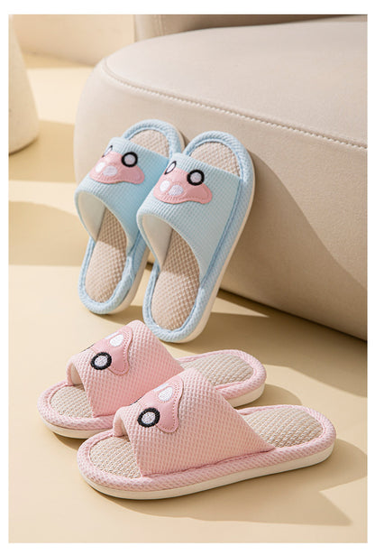 Male and Female Baby Summer Cartoon Car Four Seasons Linen Children's Sandals Open-Toe Slippers