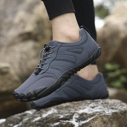 Outdoor Snow Boots, Home Cross-Border Winter New Style, Non-Slip Short Style, Fleece-Lined Warm Cotton Shoes, Thick-Soled Barefoot Five-Toe Shoes