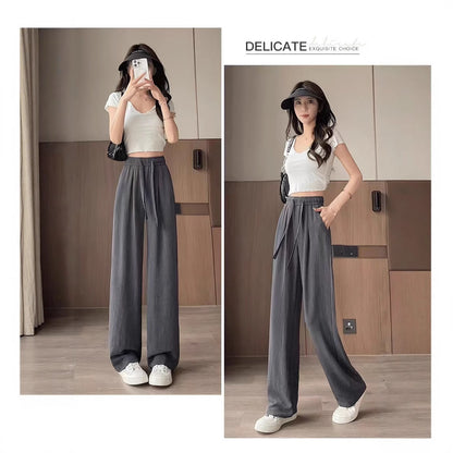 Breathable Anti-Mosquito Pants Yamamoto Pants Women's Thin High-Waist Casual Spring and Autumn Lazy Style Wide-Leg Pants Straight Pants