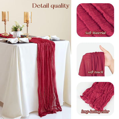 Cross-border foreign trade wholesale Bali yarn wrinkled table flag twist table flag tablecloth wedding party decoration wrinkled table flag