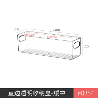 Desktop Storage Box Drawer Built-in Partition Transparent Acrylic Narrow Long Rectangular Cosmetic Workstation Kitchen