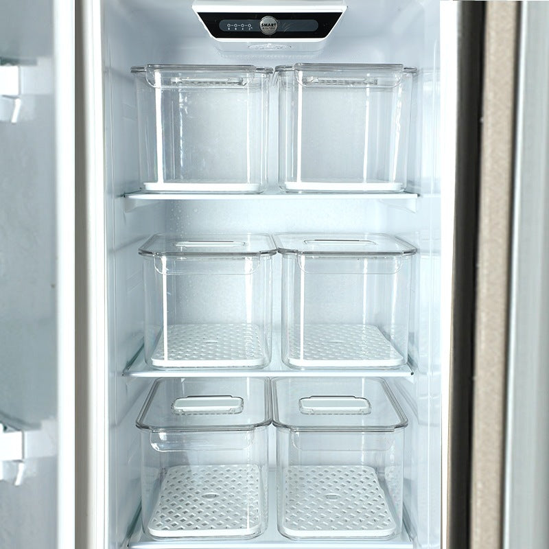 Multi-size Transparent Refrigerator Storage Box Snacks and Sundries Storage Box Cosmetic Finishing Multifunctional Transparent Superposable
