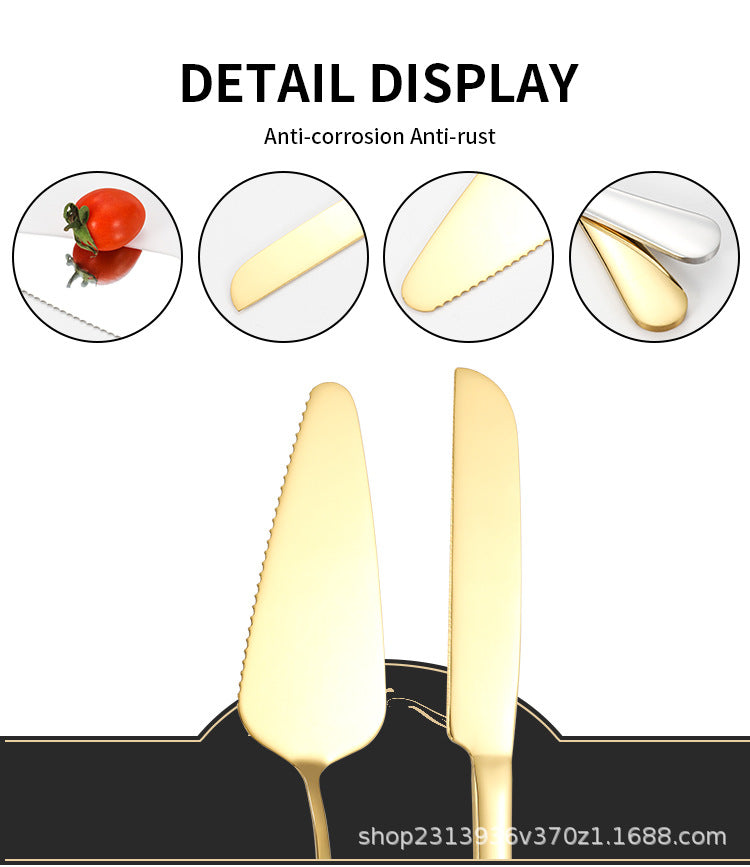 Cross-border Stainless Steel Cake Knife Shovel suit Kitchen Pizza Cutter Creative Baking Household Cream Shovel Knife Gift Box