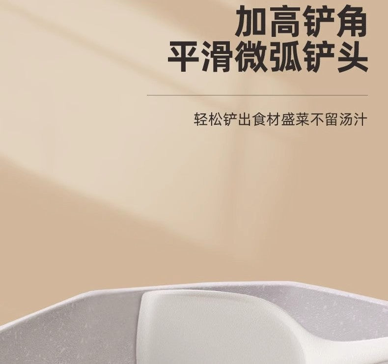 Wholesale gray two-color silicone spatula spoon household high temperature resistant non-stick pan cooking spatula soup spoon fishing fence kitchen suit