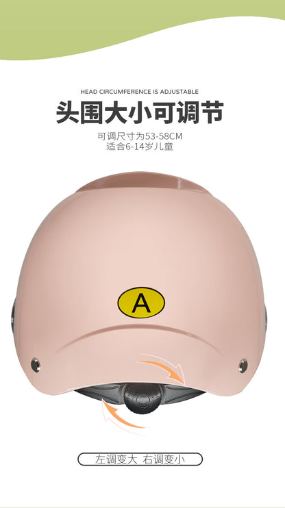 3C Certified Motorcycle Helmet Summer Collision Avoidance for Boys and Girls Aged 6-14 Four Seasons Universal Electric Vehicle Safety Helmet