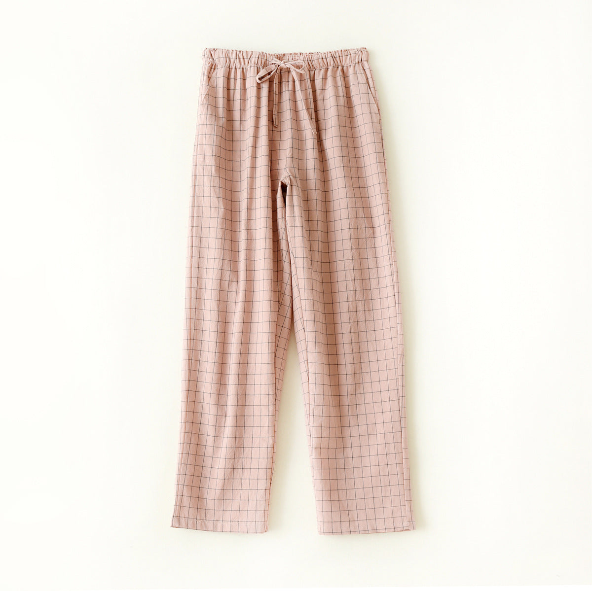 Couple Style Washed Home Pants for Men and Women, Pure Cotton Plaid Pajama Pants, Living Pants, Spring and Autumn Style, Japanese Warehouse Available for Wholesale