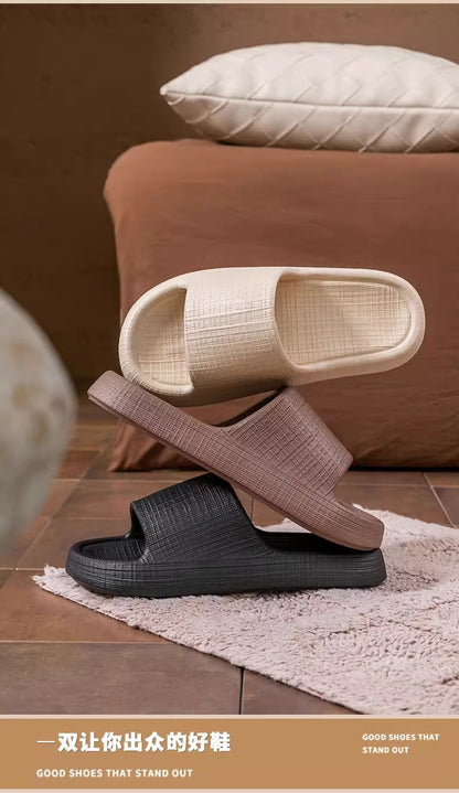 Thick-Soled Sandals for Women 2025 New Summer Home Indoor Bathing Non-Slip Simple Shit-Stepping Couple Slippers for Men