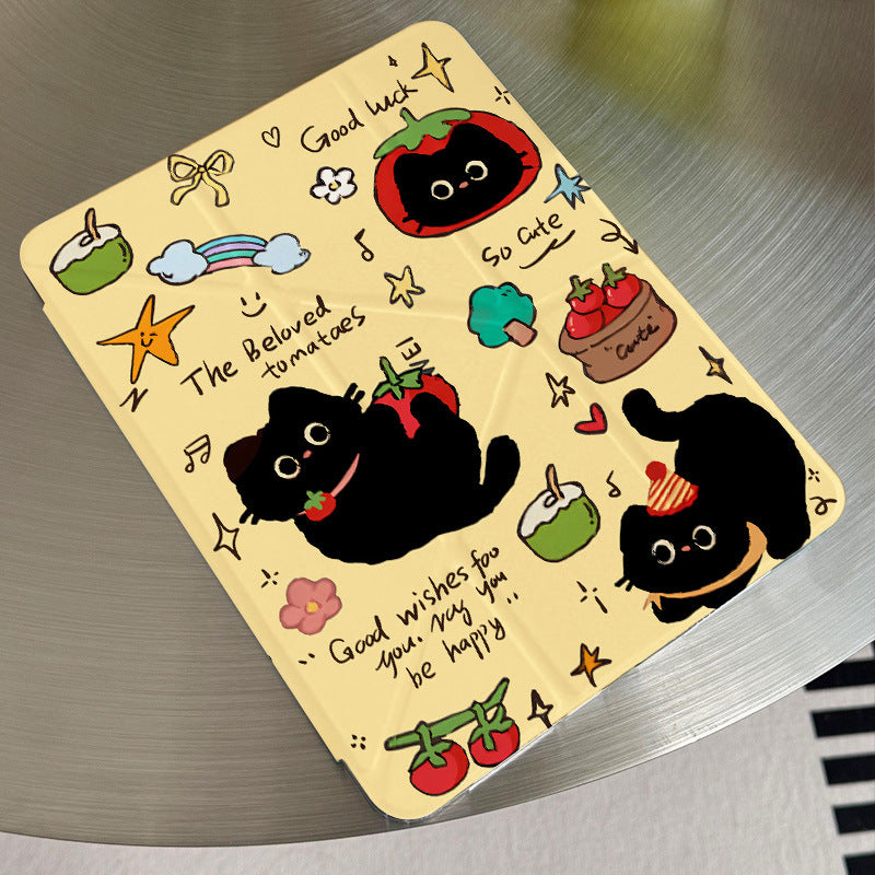 For iPad11 protective cover air7 shell transparent anti-bending pro Apple 11 inch new mini7 cartoon painting