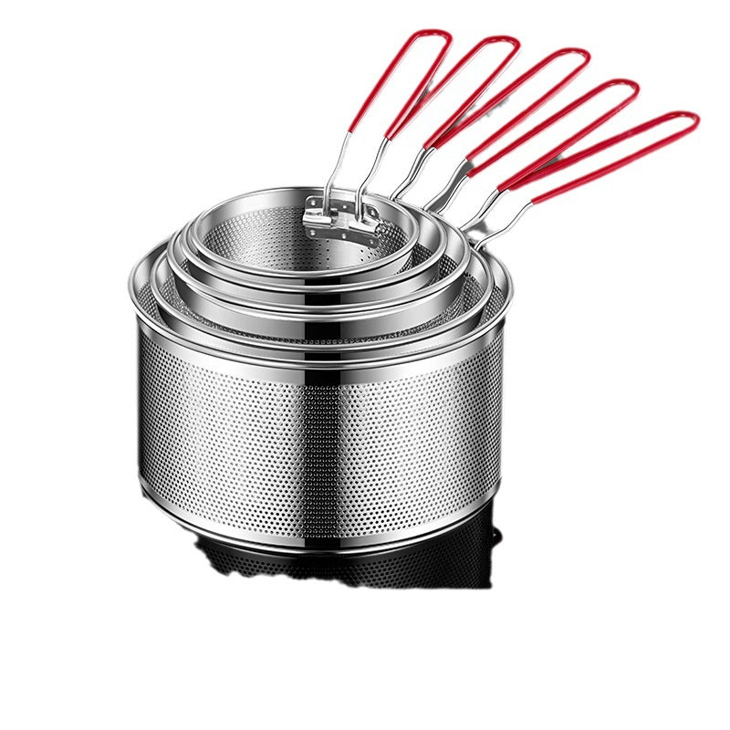 304 Stainless Steel Frying Basket Frying Mesh Basket Cooking Noodles Lander Frying Basket Frying Pan Frying Pan Frying Pan Oil Filter Screen