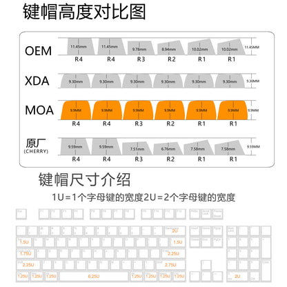 MOA height rice white light powder strawberry kitten thermal sublimation key cap 75 98 large full set of mechanical keyboard key cap