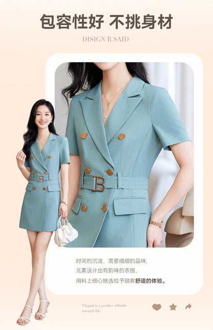 French Hepburn Style Small Black Dress High Sense High Cold Royal Sister Fried Street Small Fragrance Style Pleated Professional Suit dress Summer