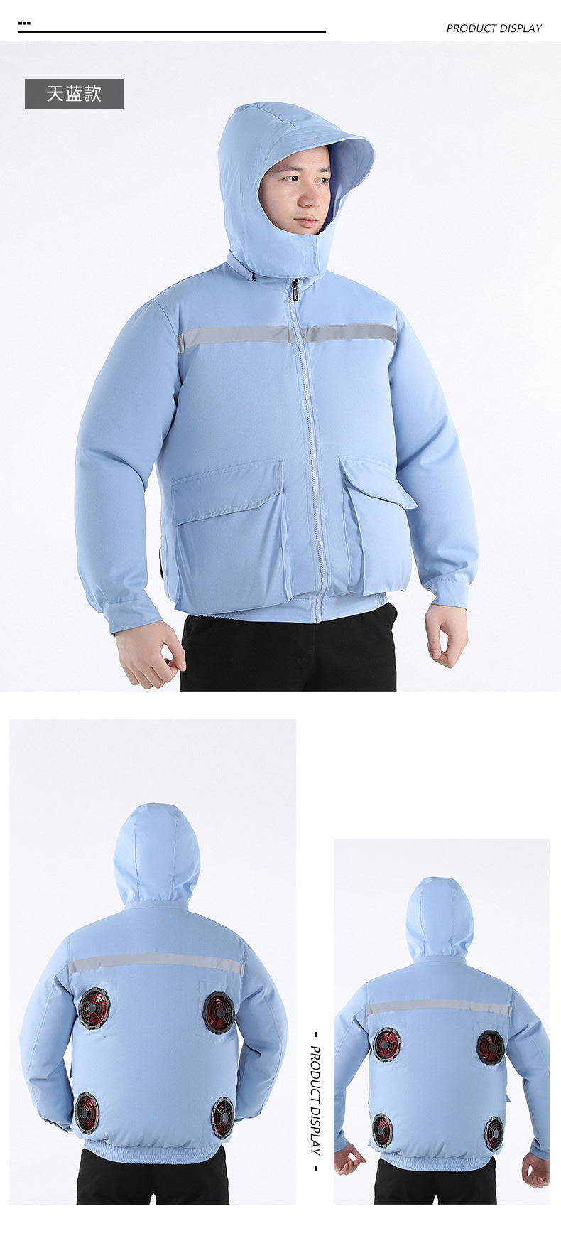 Summer Air-Conditioned Clothing for Outdoor Labor Protection, Cooling and Sun Protection Clothing, Hooded Fan Clothing for Men and Women, Specially Designed for Outdoor Labor Protection