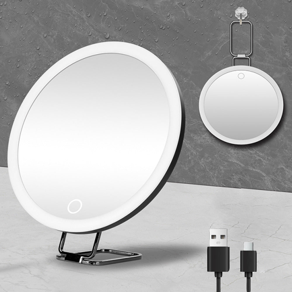 6 inch LED light-emitting makeup mirror 30 times 40 times rechargeable led light with lamp amplification 360 degree rotating makeup mirror